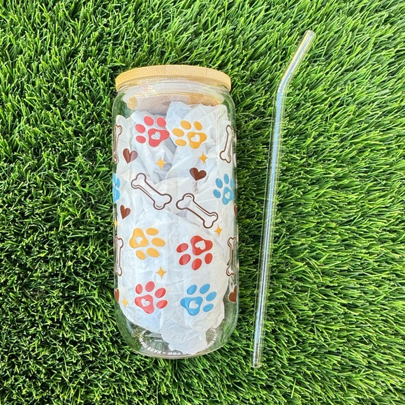 Fur Mama , Dog mom glass cup - Picture 2 of 4